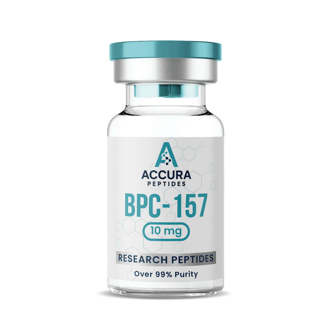 Accura Peptides BPC-157 research peptide vial on a white background