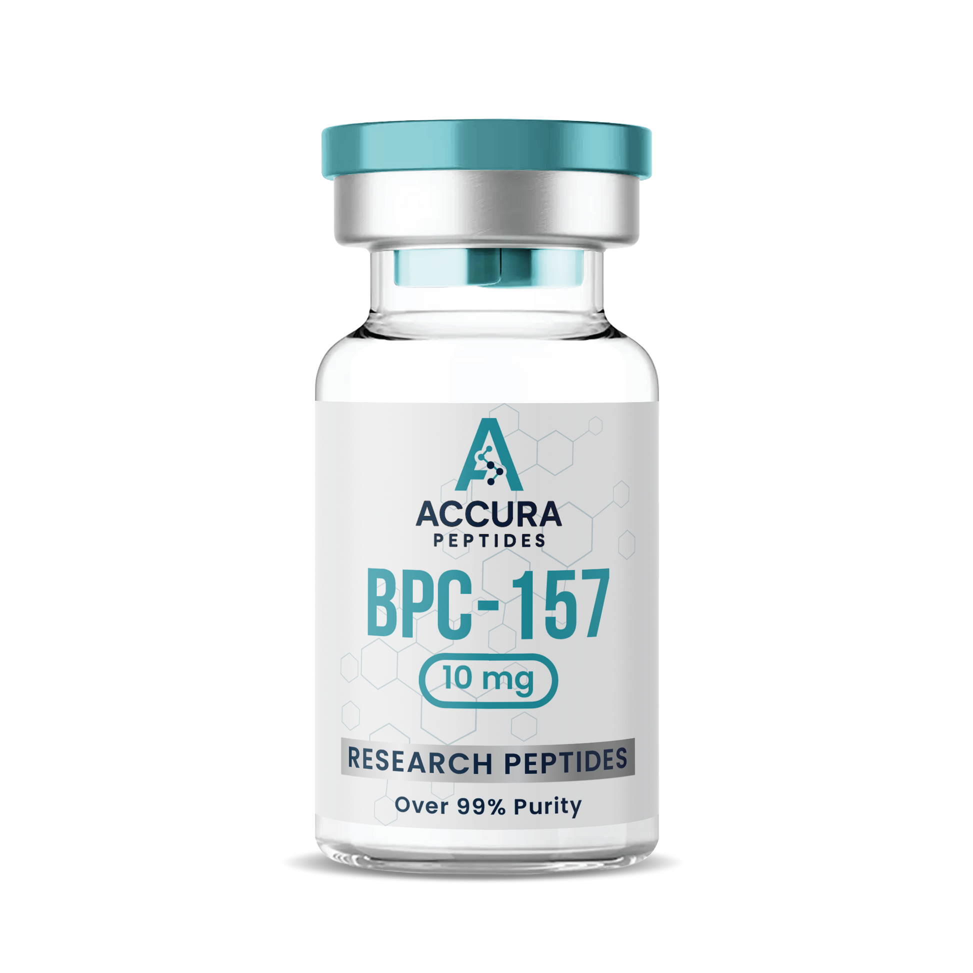 Accura Peptides BPC-157 research peptide vial on a white background
