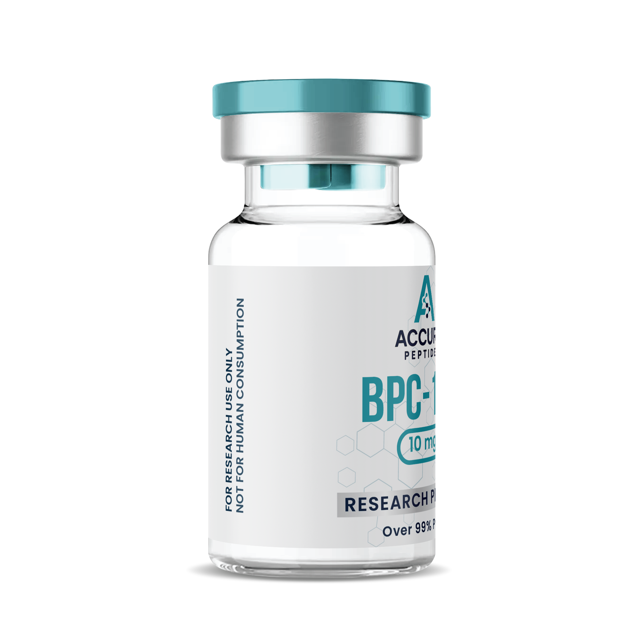 Vial labeled 'BPC-157' with AccuPharm branding on a white background