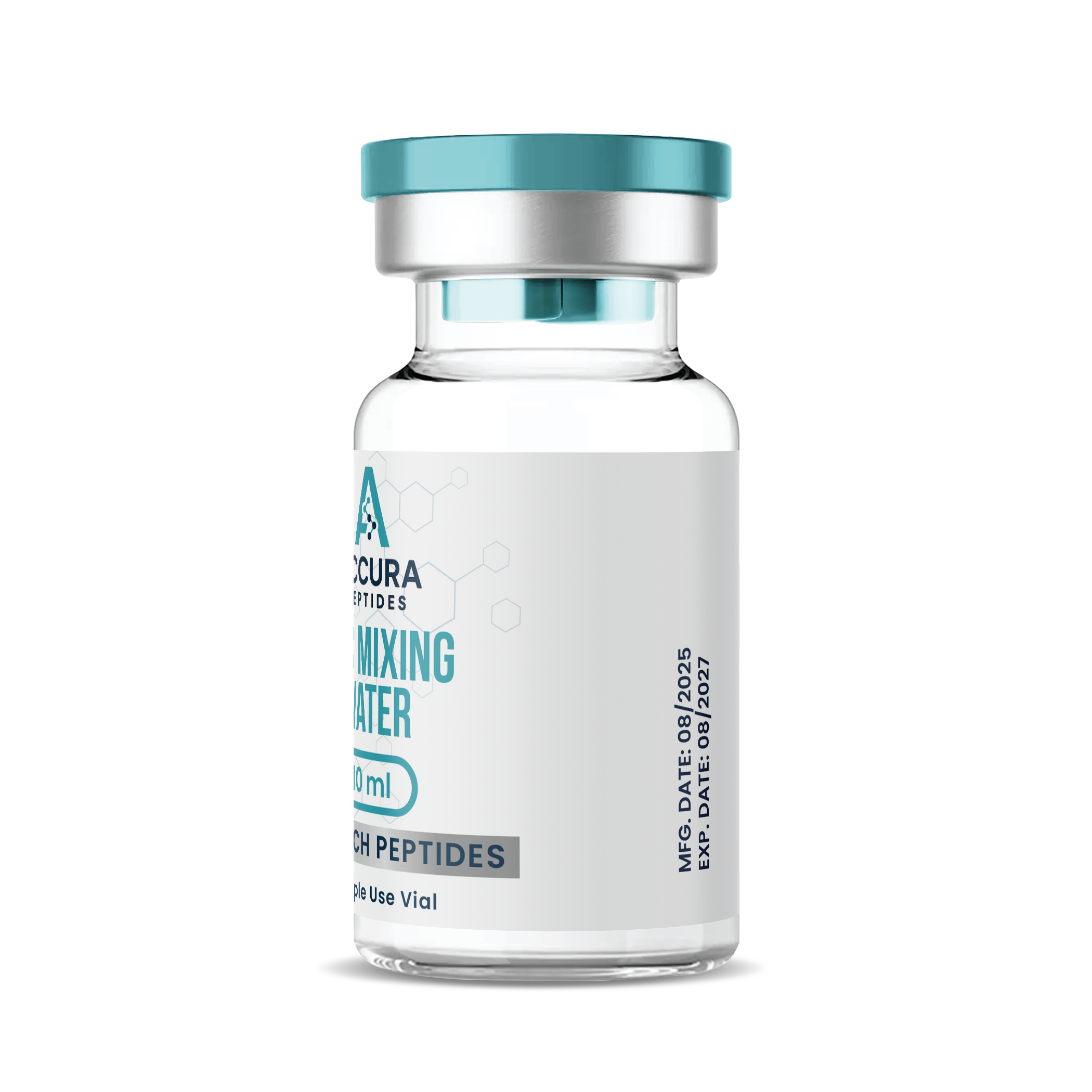 Vial labeled 'Acuria Peptides' on a white background