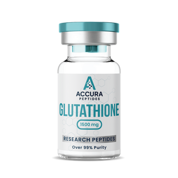 Accura Peptides Glutathione vial on a white background