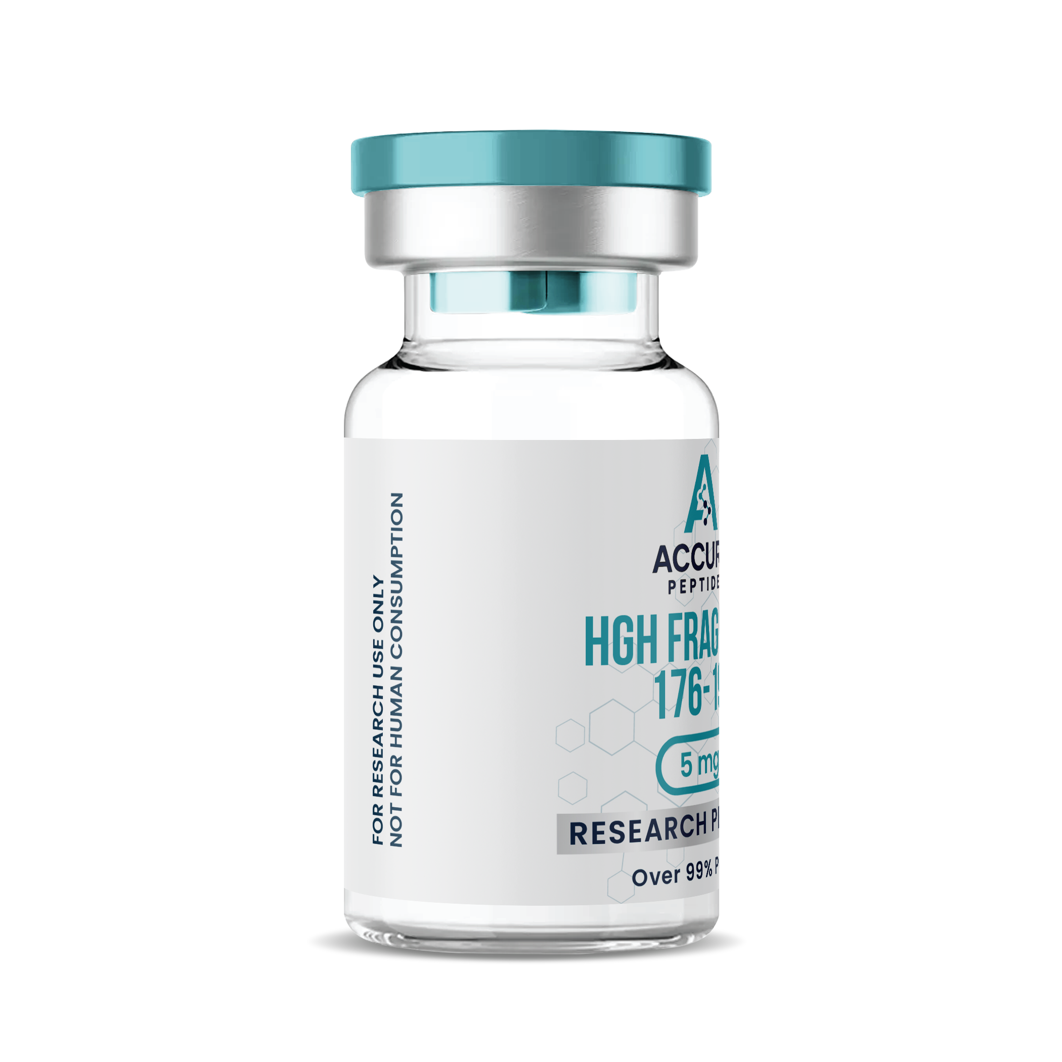 Vial labeled 'AccuPro Peptides' on a white background