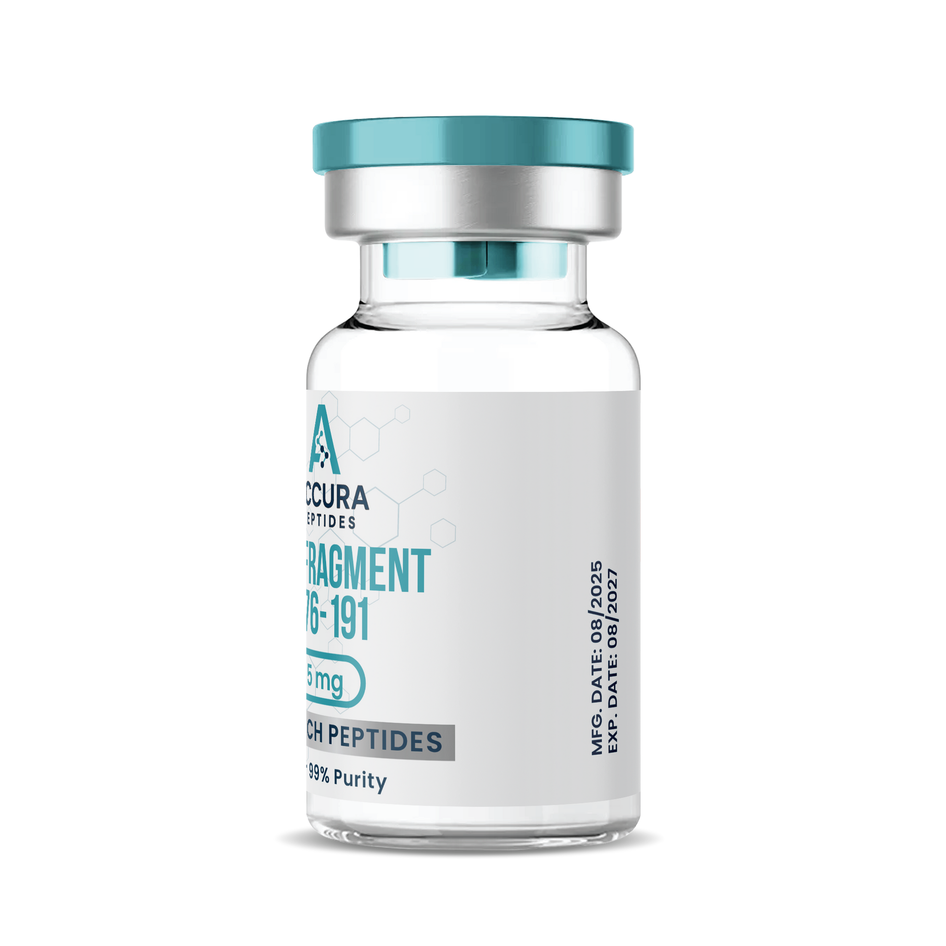 Vial labeled 'Acura Peptides' on a white background