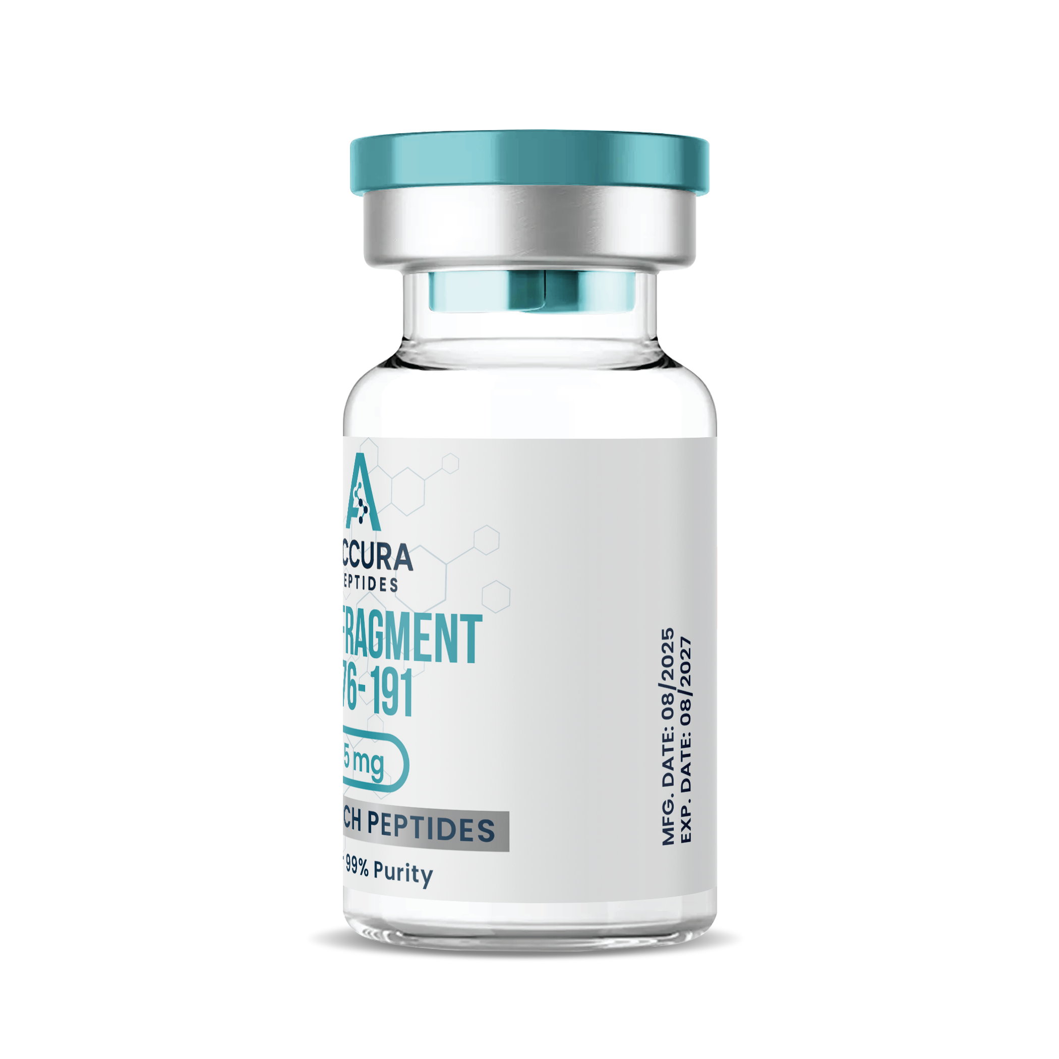 Vial labeled 'Acura Peptides' on a white background