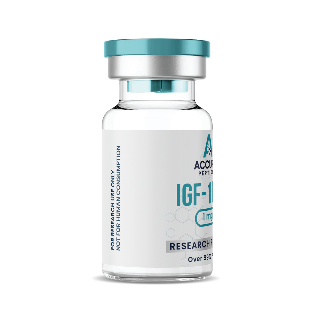 Accura Peptides IGF-1LR3 research peptide vial on a white background