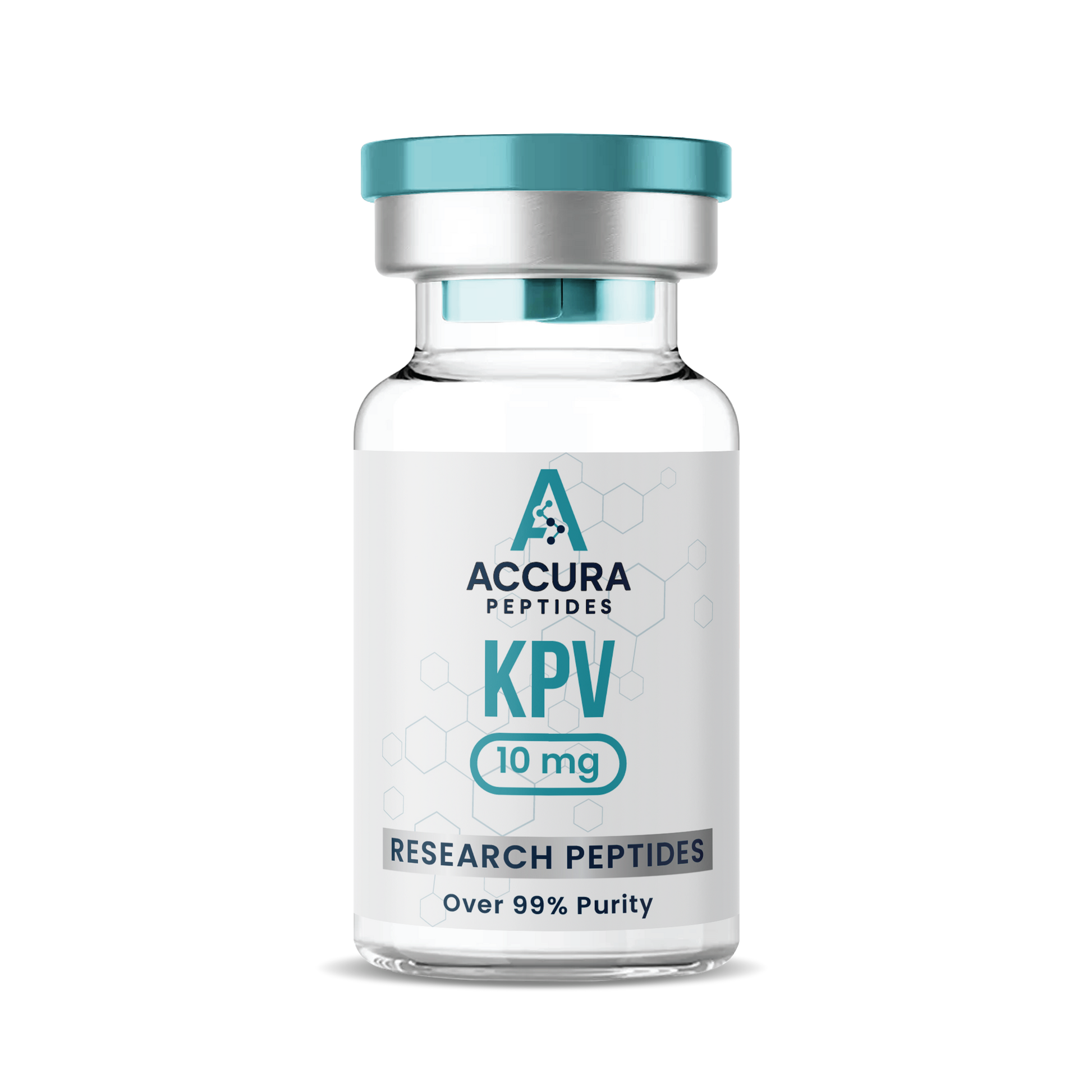 Accura Peptides KPV research peptide vial on a white background