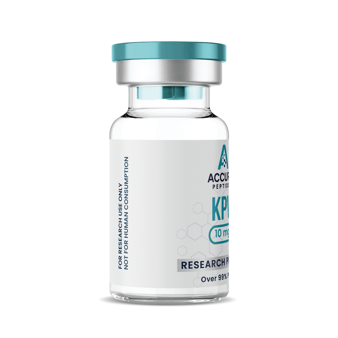 Accura Peptides KPV research peptide vial on a white background