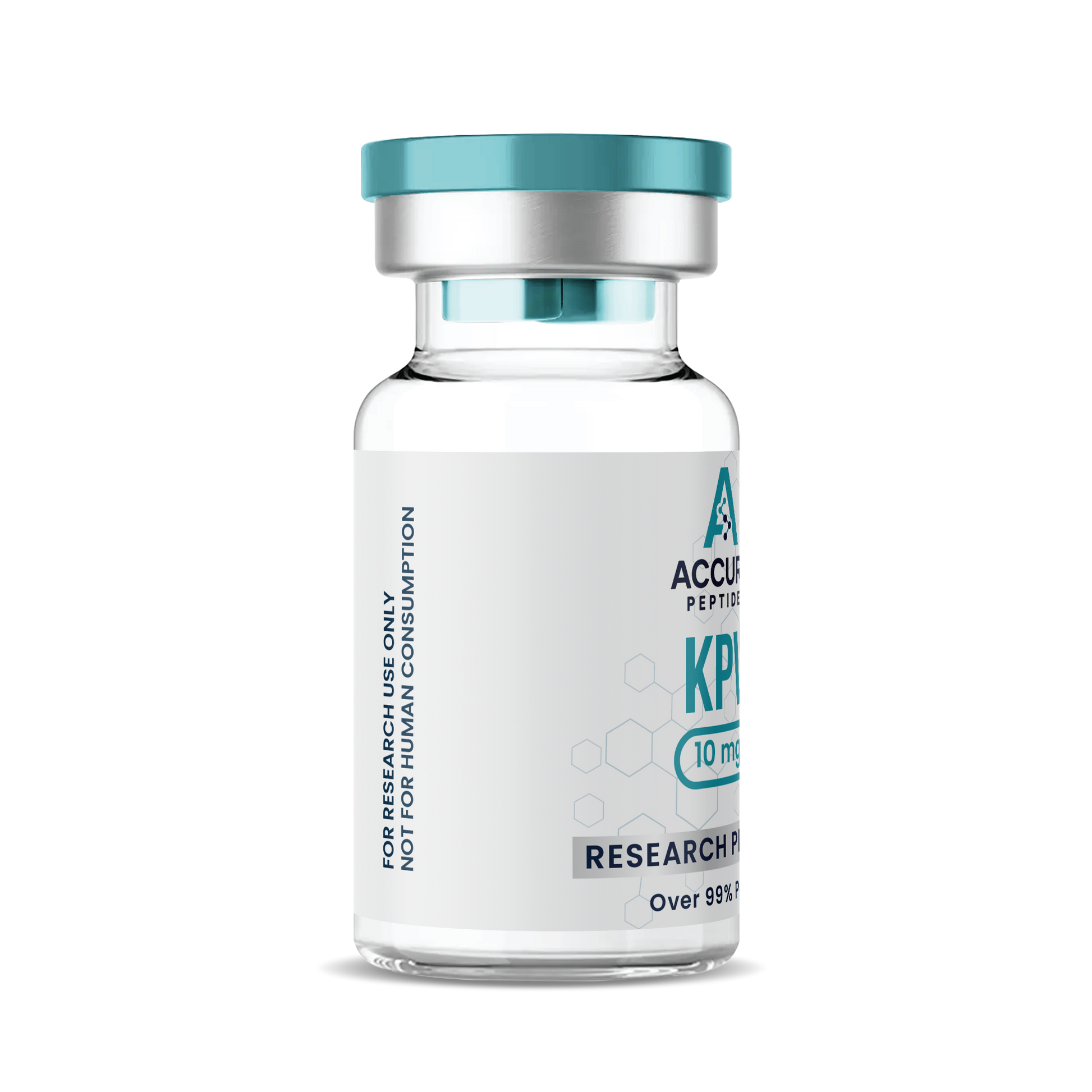 Vial labeled 'AccuPro Peptides' on a white background