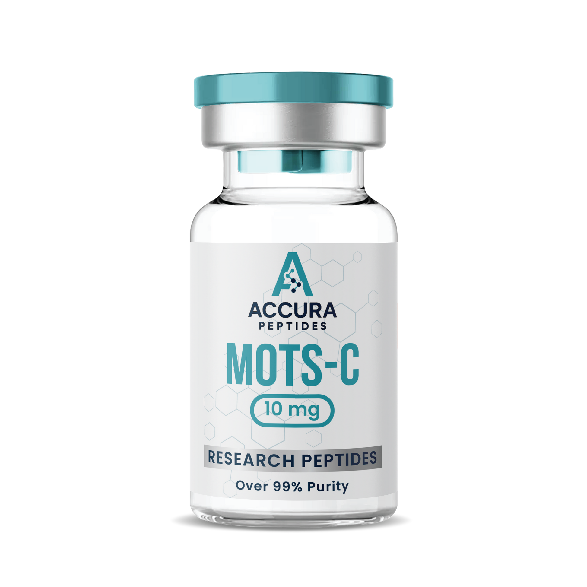Accura Peptides MOTS-C research peptide vial on a white background