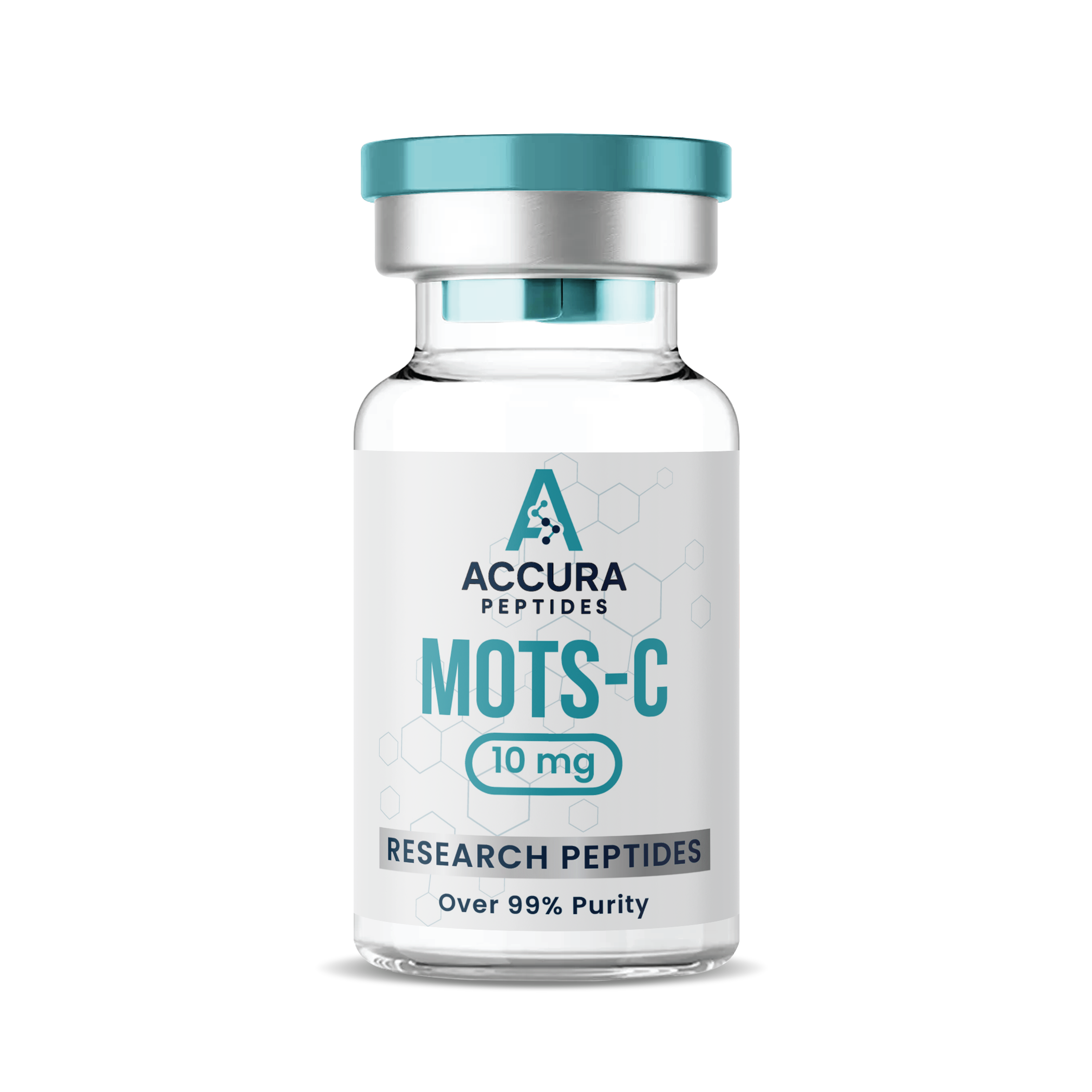 Accura Peptides MOTS-C research peptide vial on a white background