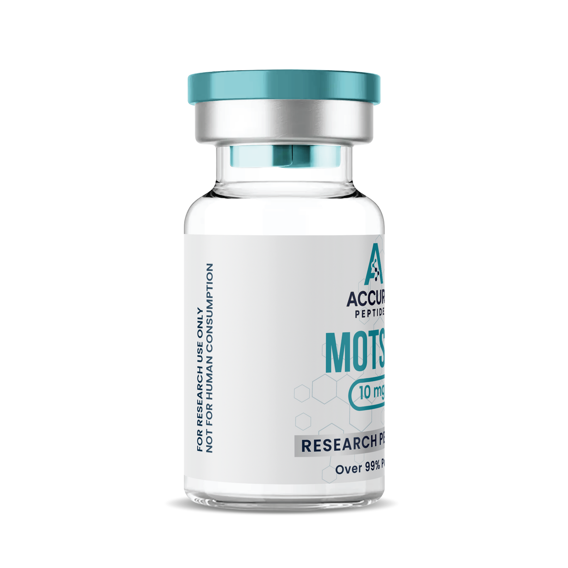 Vial labeled 'MOTSL' with AccuTech Peptides branding on a white background