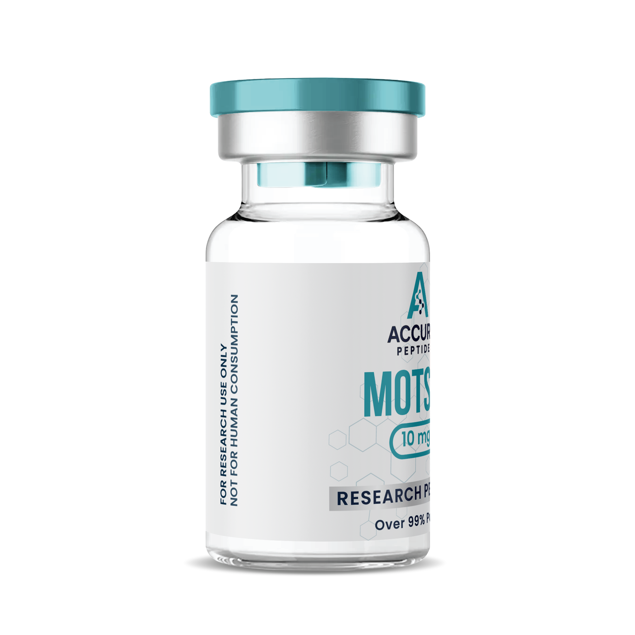 Vial labeled 'MOTSL' with AccuTech Peptides branding on a white background