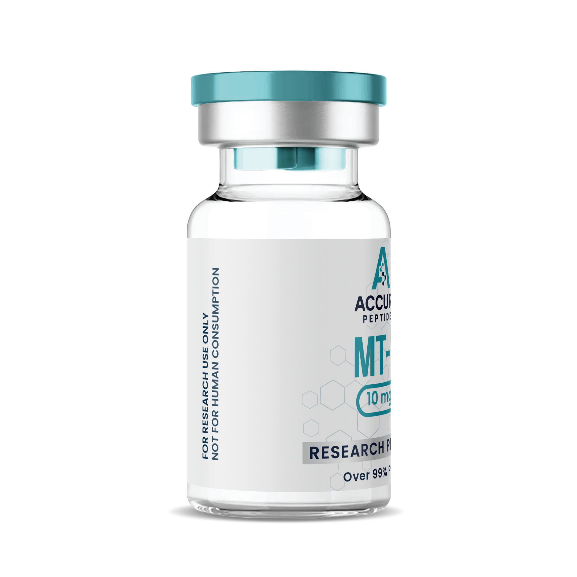 Vial labeled 'AccuPro Peptides' on a white background