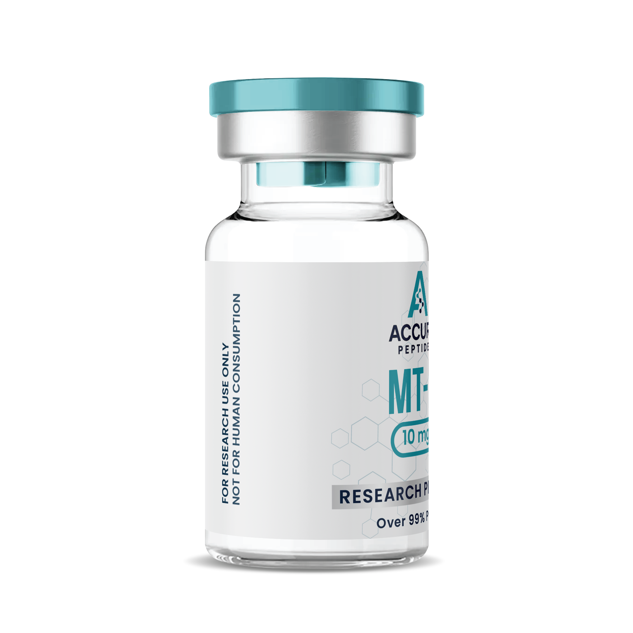 Vial labeled 'AccuPro Peptides' on a white background