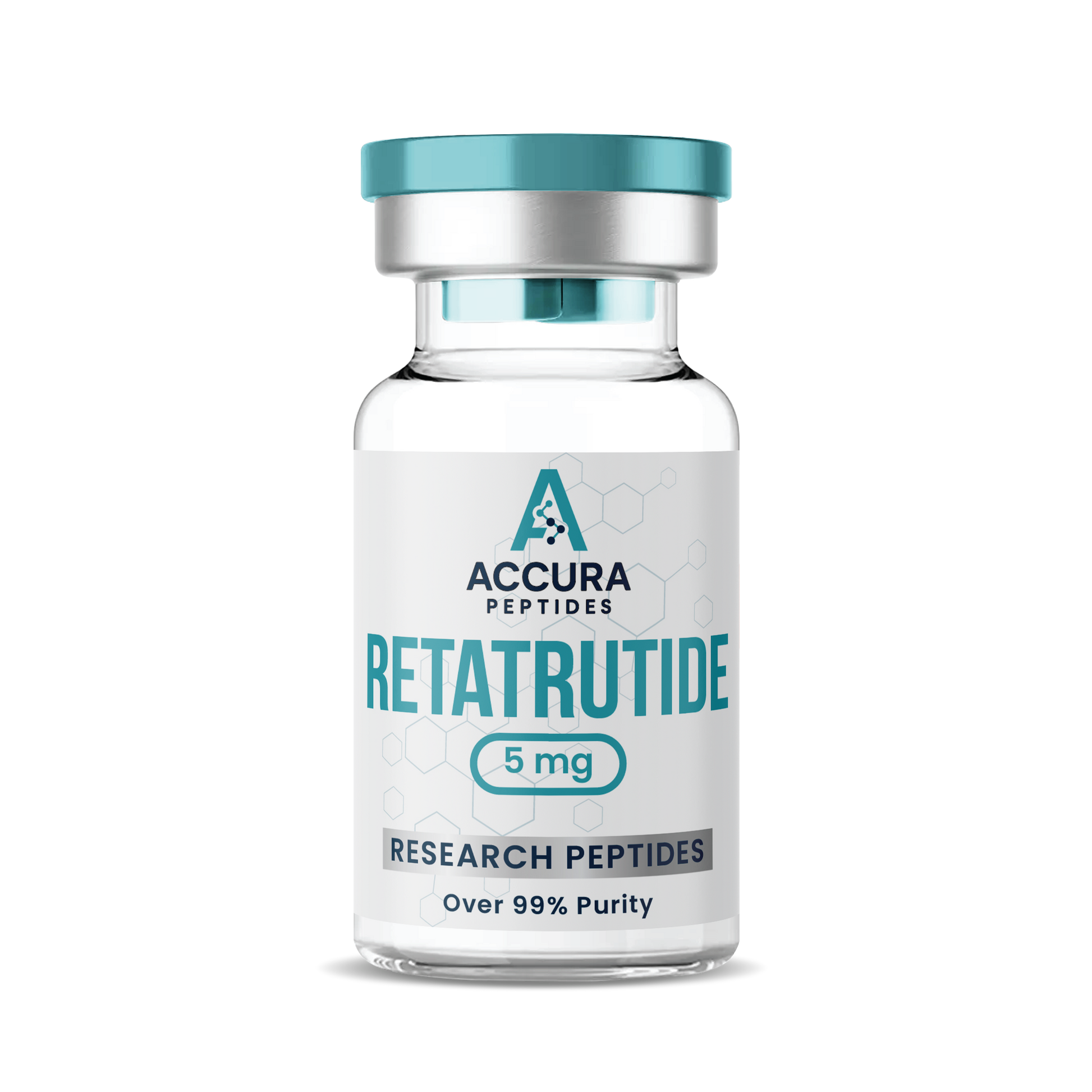 Accura Peptides Retatrutide vial on a white background